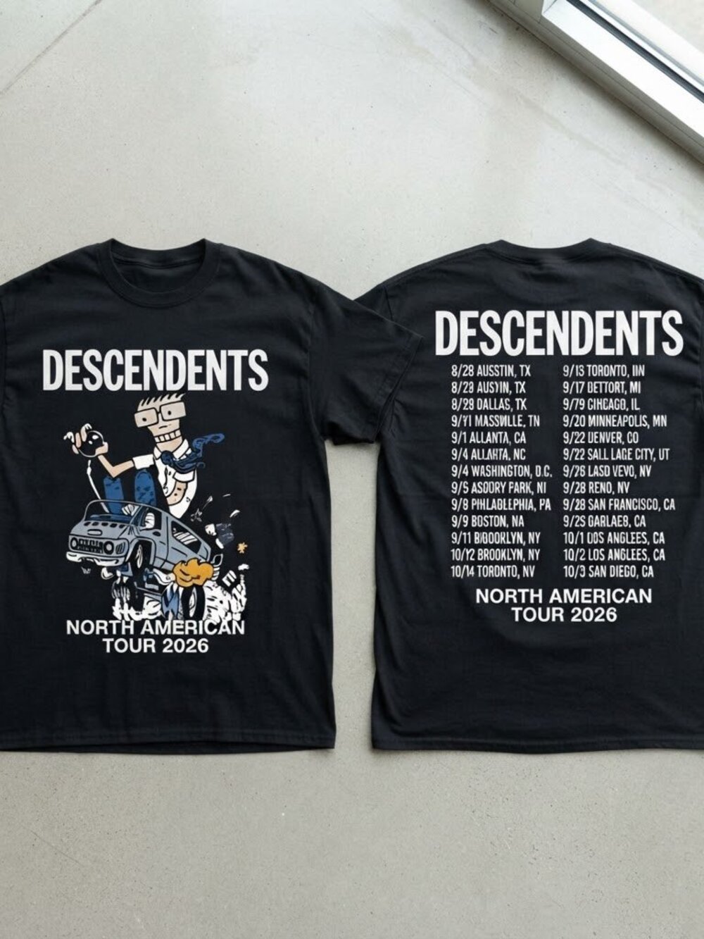 Descendents North American Tour 2026 Black T-Shirt S-4XL